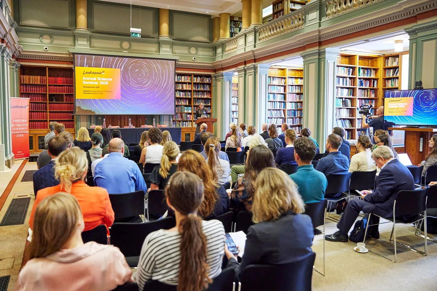 The Leukaemia UK Annual Science Seminar underway in the library of the Royal Society of Chemistry
